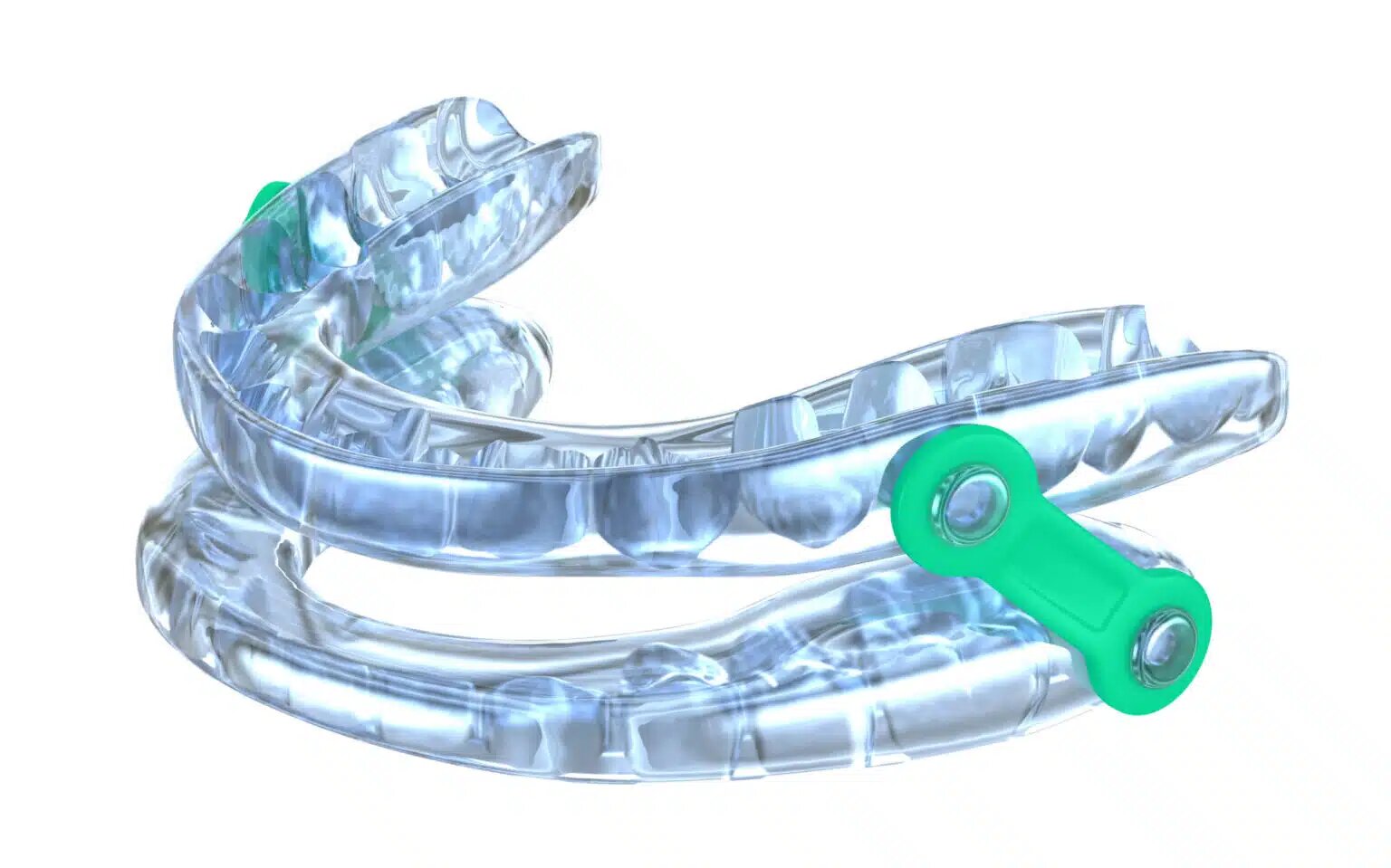 3D rendering of a Snore Guard mandibular advancement device
